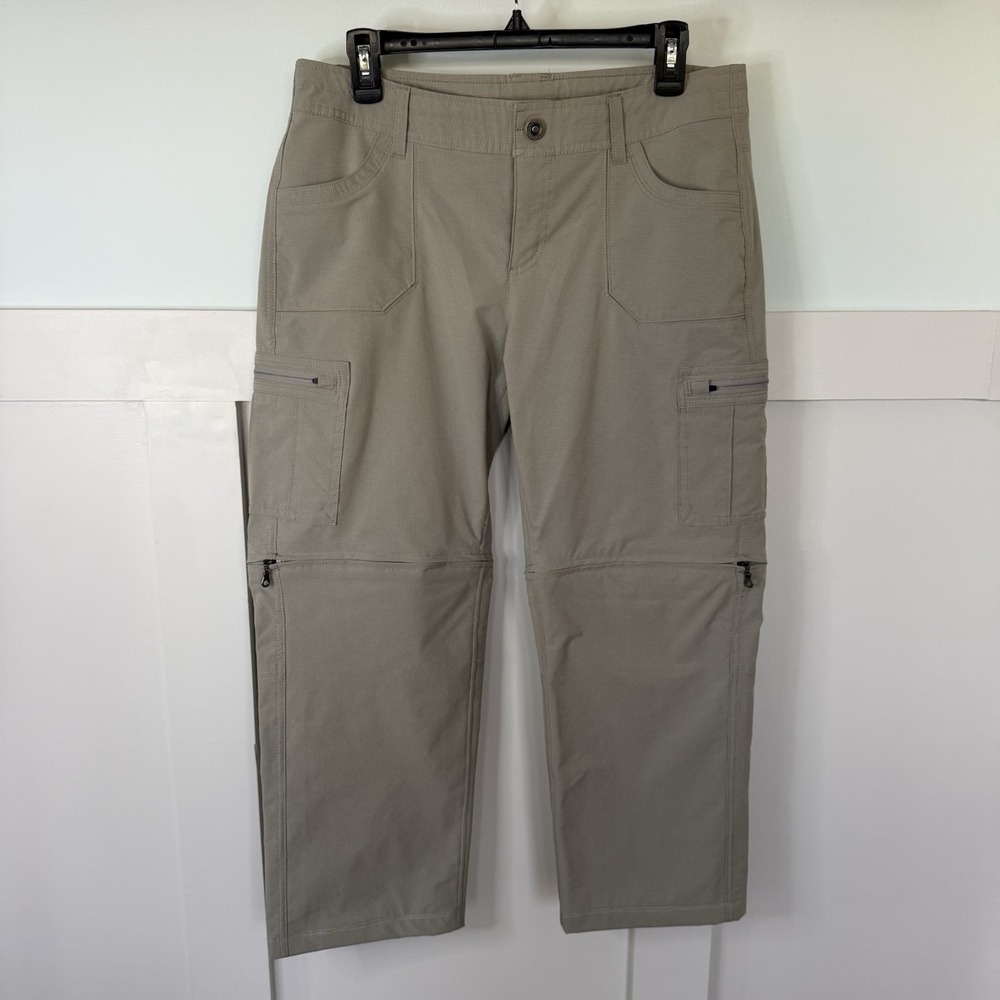 Kuhl Cropped‎ Convertible Pants Women's 12 Kahki Zip Off Hiking Outdoor Gorpcore
